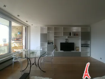 Dining area with eiffel tower view